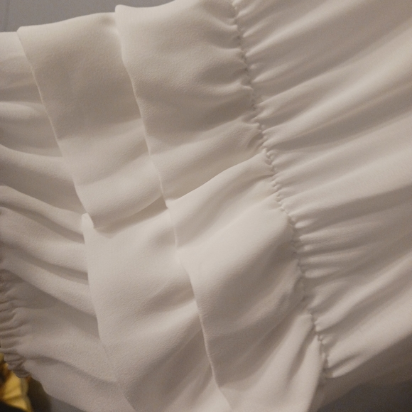 Final $12 Ashro "Semi Sheer Blouse W/Ruffled Hemline & 3/4 Sleeves" Sz. 18 Ivor… - Picture 6 of 9